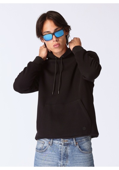 Limon Siyah Erkek Kapüşon Relaxed Düz Sweatshirt L4wm-swt9501
