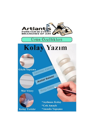 Görünmez Bant 19x33 Metre 1 Adet Şeffaf Görünmez Bant Aydınger Yazılabilir Mat Bant Büro Bandı Selefon Bant 1