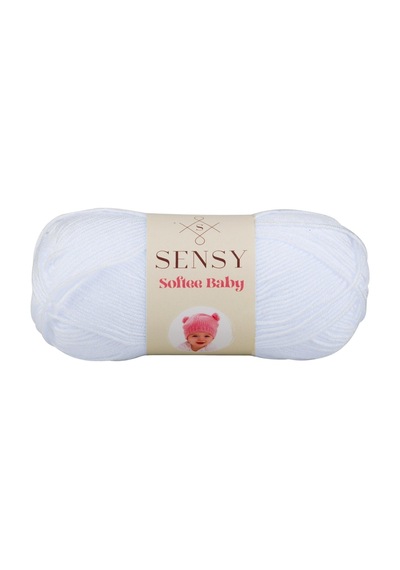Sensy Premium Softee Baby El Örgü Ipi Bebek Ipi Hırka Atkı Bere Patik Bebek Battaniye Ipi Beyaz