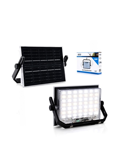 100w Güneş Enerjili Led Işık Solar Projektör - Fener Kamp - Dış Mekan 3 Farklı Led Işık 348960 Lmb