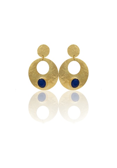 Kadir Jewellery 22 Ayar Altın Kaplama Vintage Küpe -el İşçiliği Ve Hipoalerjenik Küpe Parlement Mavisi 76283366