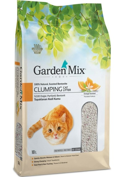 Garden Mix Portakal Kokulu Topaklaşan Bentonit Kedi Kumu 10 L