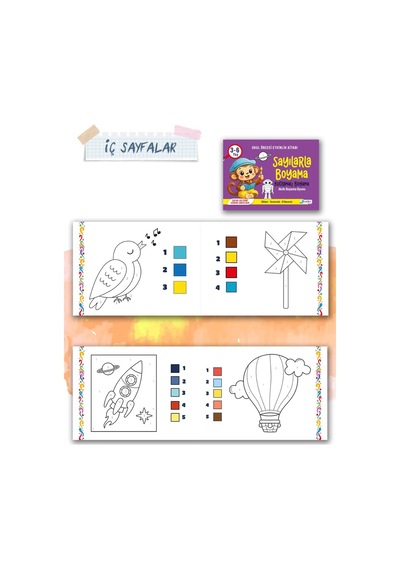 3-6 Yaş Sayılarla Boyama Kitabı Kodlama Mantığı & Zeka Geliştirici Etkinlik