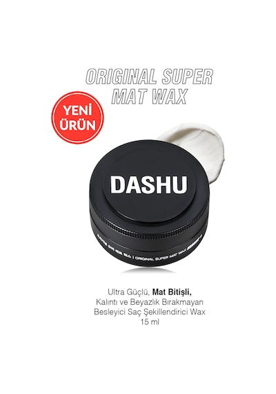 Ultra Güçlü, Mat Bitişli, Kalıntı Bırakmayan, Besleyici Dashu For Men Original Super Mat Wax 15ml