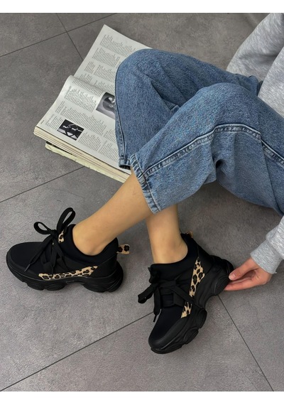 Erva'nın Butiği Siyah Dalgıç Kumaş Ryan Kadın Sneakers-5638