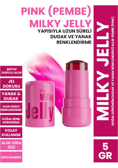 Procsin Milky Jelly Doğal Görünüm Dudak Ve Yanak Renklendirici Allık Pembe Pink 5 Gr Açık Pembe
