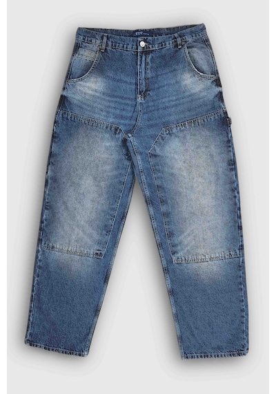 Cedy Denim Cedy Denım Yüksek Kalite Erkek Yüksek Bel Worker Tarz Skater Jean Kahve-tint