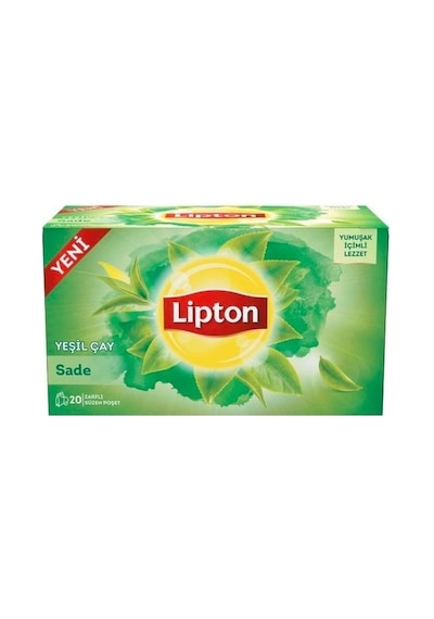 Lipton Yeşil Çay Sade Süzen Poşet Çay 4'lü 20 x 1.5 G