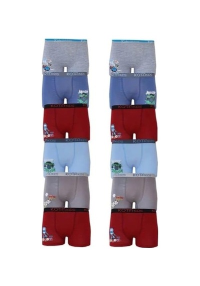 Kota 1005 Erkek Çocuk Renkli Baskılı Boxer 6 Adet Coklurenk/7-8yas Çok Renkli