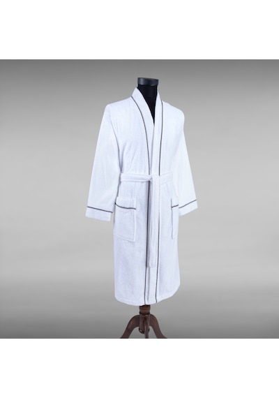 % 100 Pamuklu Laodikeia Kimono Bornoz Unisex Kadın Erkek Beyaz