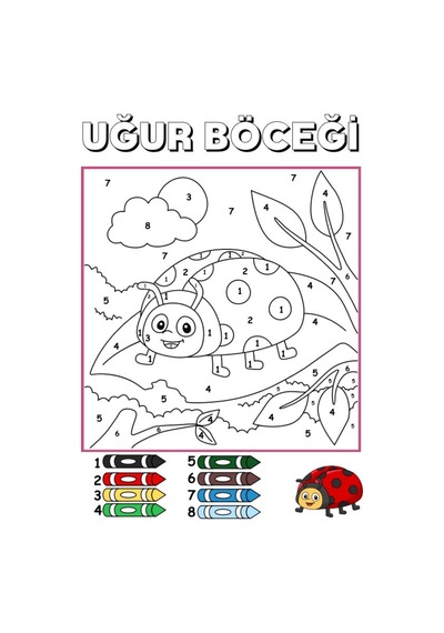 Çocuklar İçin Kodlamalı Hayvanları Boyama Kitabı Sayılarla Boyam