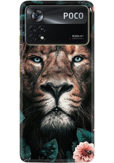 Xiaomi Poco X4 Pro 5G Kılıf Resimli Silikon Leon Flowers 1333