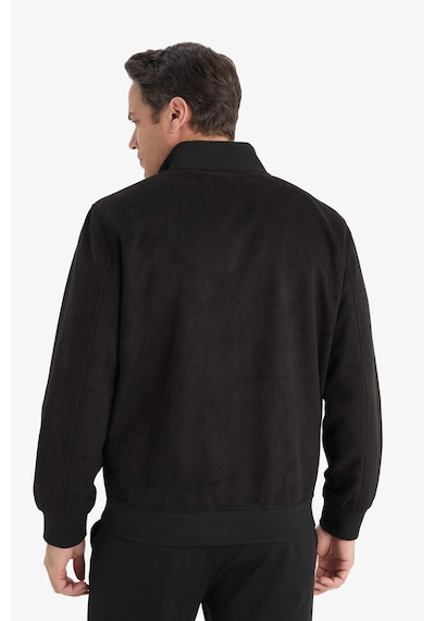 Defacto Slim Fit Dar Kesim Dik Yaka Fermuarlı Süet Mont D1524ax25aubk27 Siyah