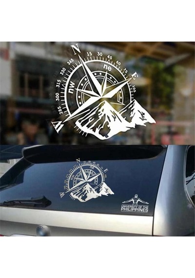 Pusula Compass Oto Özel Yeni Sticker Beyaz 35 25 Cm