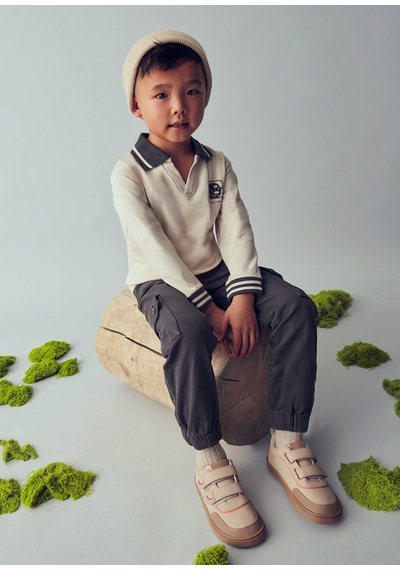 Mayoral Erkek Çocuk Yakalı Sweatshirt Bej