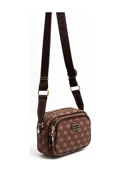 Silver Polo Sp1111 Kadın Çapraz Çanta Monogram Kahve-kahve
