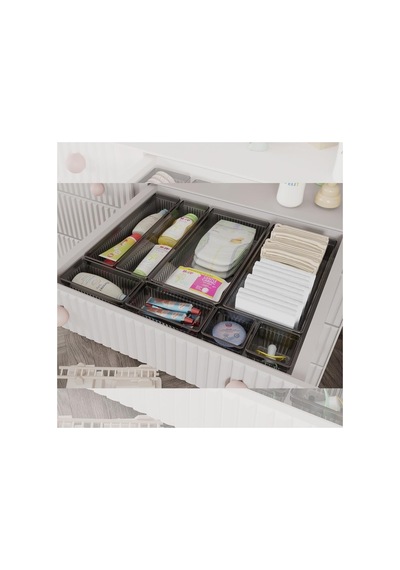 Meleni Baby 8 Parça Bebek Çekmece Düzenleyici - Bebek Organizer - Bebek Bakım Organizer - Antrasit Diğer
