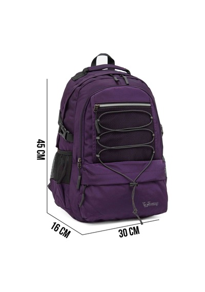 Kaff Young 51534 Purple Mor Unisex Çok Cepli Suya Dayanıklı Sırt Çantası