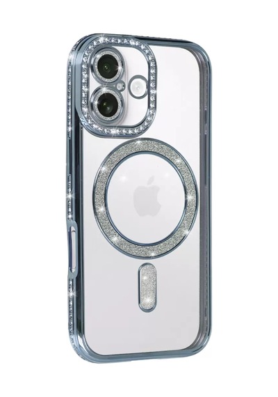 Newface Apple İphone 17 Joke Simli Magneticsafe Kılıf - Mavi