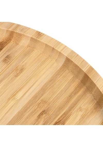 Bambu Lüx Yuvarlak Servis 25 25cm, Sunumluk & Çerezlik Sunum Tabağı Açık Gri