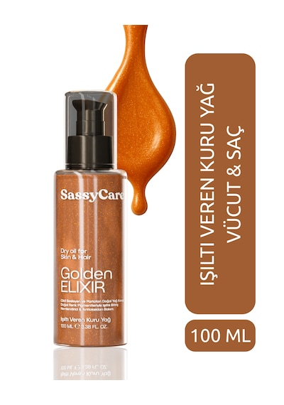 Sassycare Golden Elixir Saç Ve Vücut İçin Işıltılı Kuru Yağ