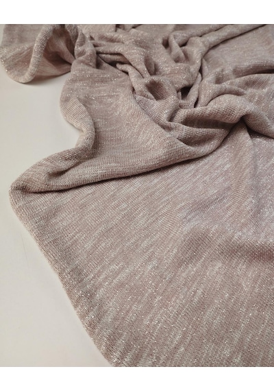 Pembe Simli İnce Örme Kumaş En 130 Cm X Boy 330 Cm -10547 Pembe