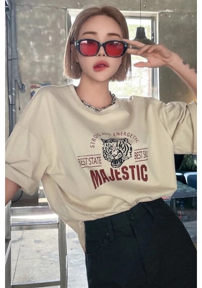 Startmore Beyaz Zerobaskılı Oversize T-shirt Mmbej