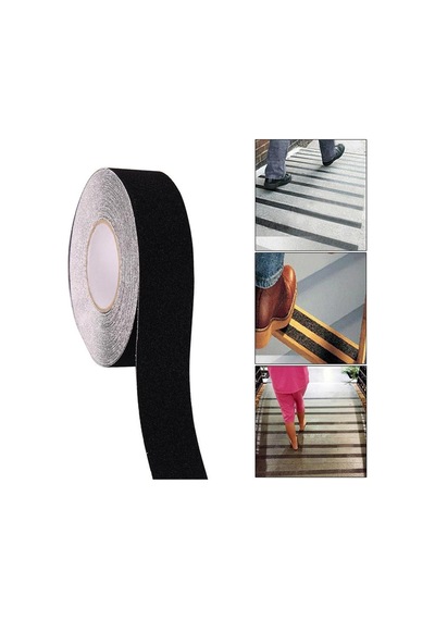 2.5 Cm X 5 M Siyah Zemin Kaydırmaz Bant Merdiven Ve Zemin İçin Güçlü Yapışkanlı Tırtıklı Kaymaz Bant
