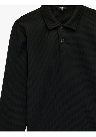 Koton Regular Fit Uzun Kollu Kapitone Dokulu Düğmeli Polo Yaka Sweatshirt Siyah 6wam70218mk Siyah Koton Regular Fit Uzun Kollu Kapitone Dokulu Düğmeli Polo Yaka Sweatshirt Siyah 6wam70218mk Siyah