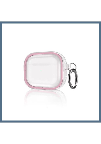 Buradabulabilirsin Movenchy Apple Uyumlu AirPods Pro 2 2.nesil Shiny Şeffaf Kılıf - Pembe Bbz