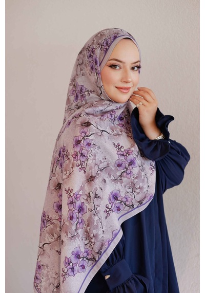 Mimiyum Sakura Desen-soft Şal Mor Çok Renkli
