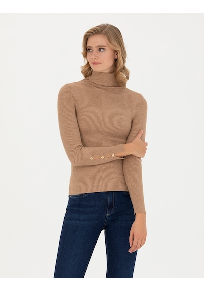 Pierre Cardin Kadın Bej Triko Kazak 50276230-vr011 Bej