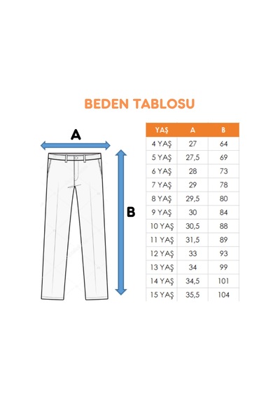 Giyicem Kız Çocuk Paça Fistolu Kot Pantolon 2192 Mavi
