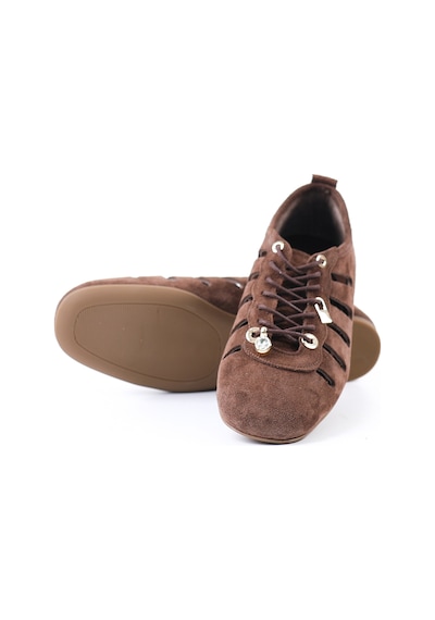 Tuna Hakiki Deri Kahverengi Süet Kadın Sneaker - Rgn3196 Kahverengi