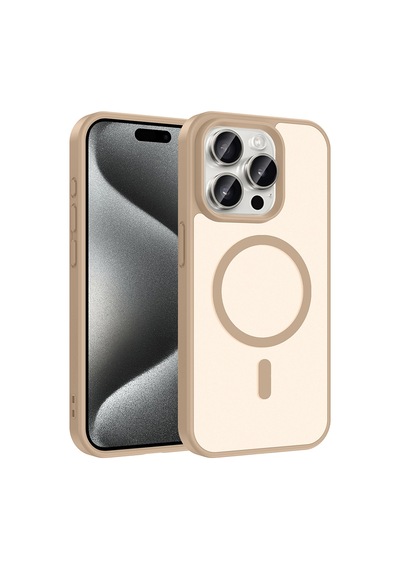 İphone 15 Pro Kılıf Magsafe Kamera Korumalı Mat Parmak İzi Tutmayan Grlpro Desert Gold