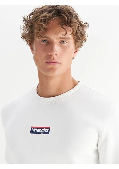 Wrangler Erkek Mid Logo Sweatshirt W2520133102 Beyaz