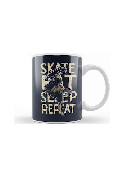 Skate Eat Sleep Repeat Kupa Bardak Porselen Karışık
