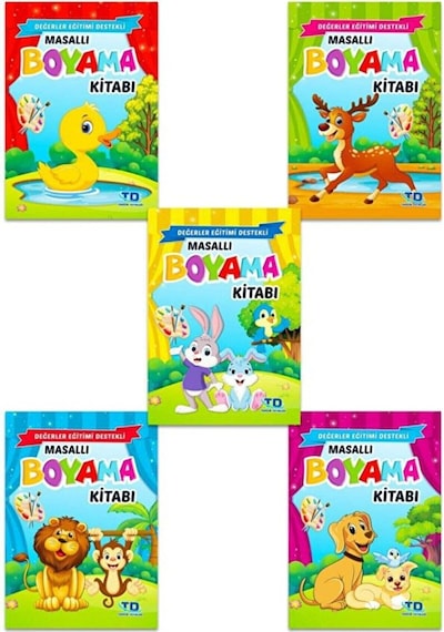 Masallı Boyama Kitabı 5 Kitap Takım / Kolektif / Tandem Yayınları / 9786052285985