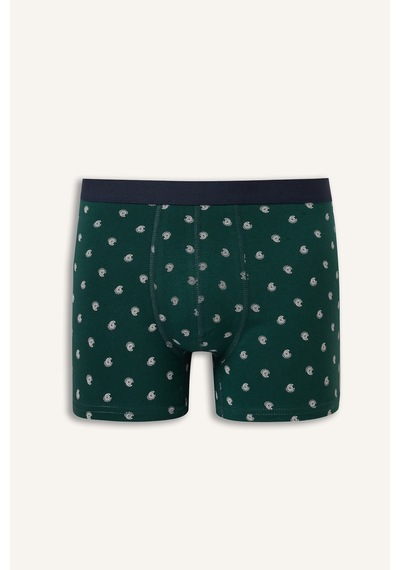 Defacto Regular Fit Desenli Beli Lastikli Pamuklu 3lü Boxer I2231ax26augn245 Yeşil-gn245