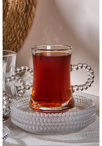 Perotti Pearl 12 Parça Boncuklu Cam Çay Takımı 180 Ml Çay Seti