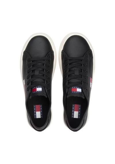 Tommy Hilfiger Kadın Hafif Tabanlı Kort Sneaker - Siyah Triple Black