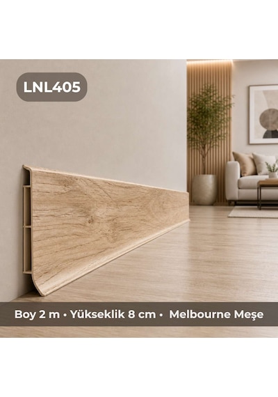 Linela Suya Dayanıklı Pvc Süpürgelik 8 Cm - Melbourne Meşe - Lnl405