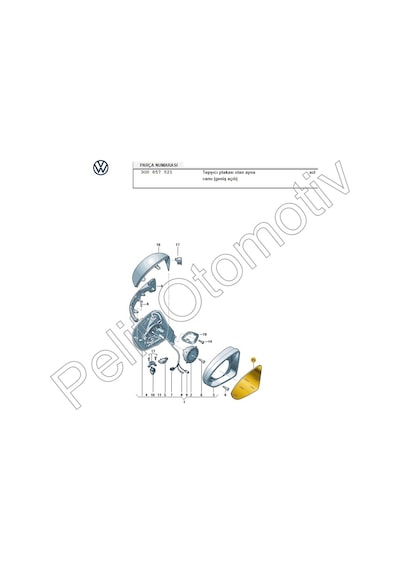 Arteon Ayna Camı Sol 3g0857521 2017-2025