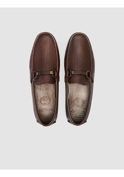 Cabani Moraza %100 Hakiki Deri Kahverengi Tokalı Erkek Loafer