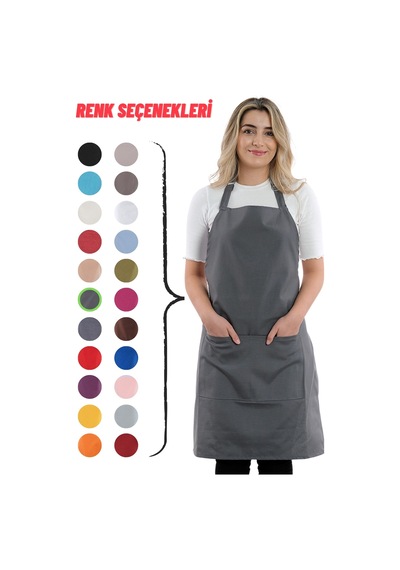 Sevilya Simple Ayar Askılı Mutfak Önlüğü Füme