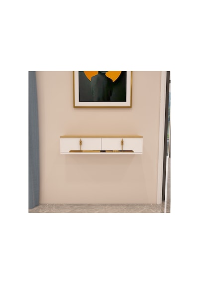Roza 90 Cm Kapaklı, Raflı ,duvara Monte Dresuar Makyaj Masası Beyaz-safirmeşe-altın Safirmeşe-altın Roza 90 Cm Kapaklı, Raflı ,duvara Monte Dresuar Makyaj Masası Beyaz-safirmeşe-altın Safirmeşe-altın