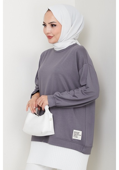 Bestenur Arma Detay Piliseli Oysho Tunik 1627 - Antrasit Antrasit