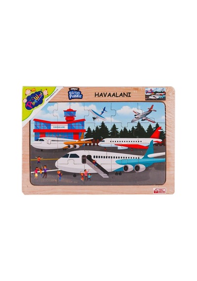 Ony-233-234-235-236 Ahşap Eğitici Puzzle Havaalanı - 1 Adet Stokta Olan Gönderilir