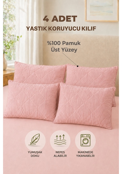 Formeya Alez Pudra %100 Pamuk Yastık Koruyucu Alez 4 Adet 50X70