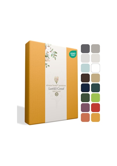 Home Premium Lastikli Çarşaf %100 Pamuk Tek Kişilik / Çift Kişilik Özel Penye Oeko-tex Hardal / Turuncu Hardal - Turuncu